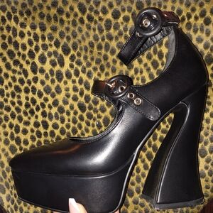 Black Platform Mary Jane Heels